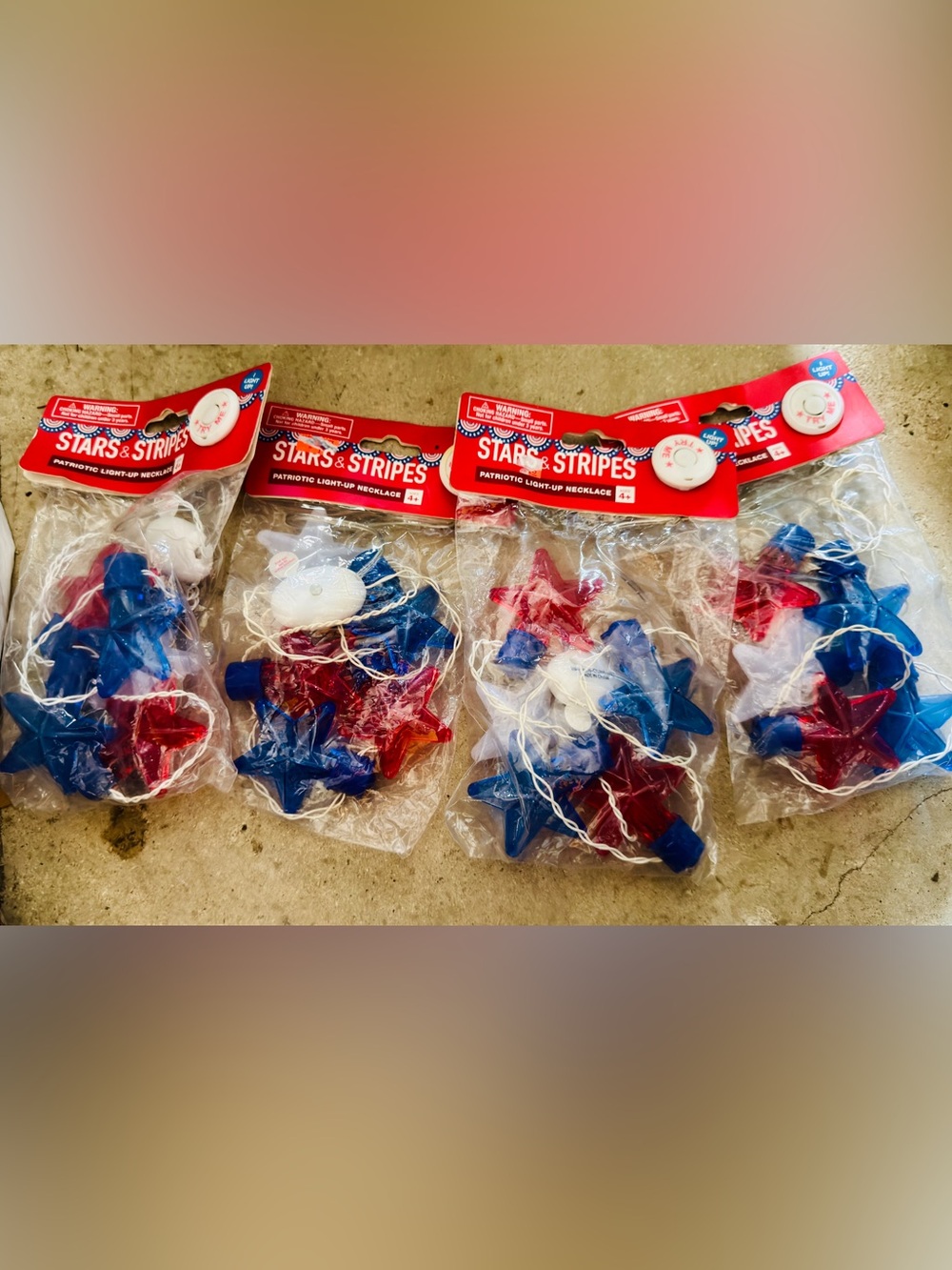 Patriotic Light-Up Necklace - Red, White & Blue